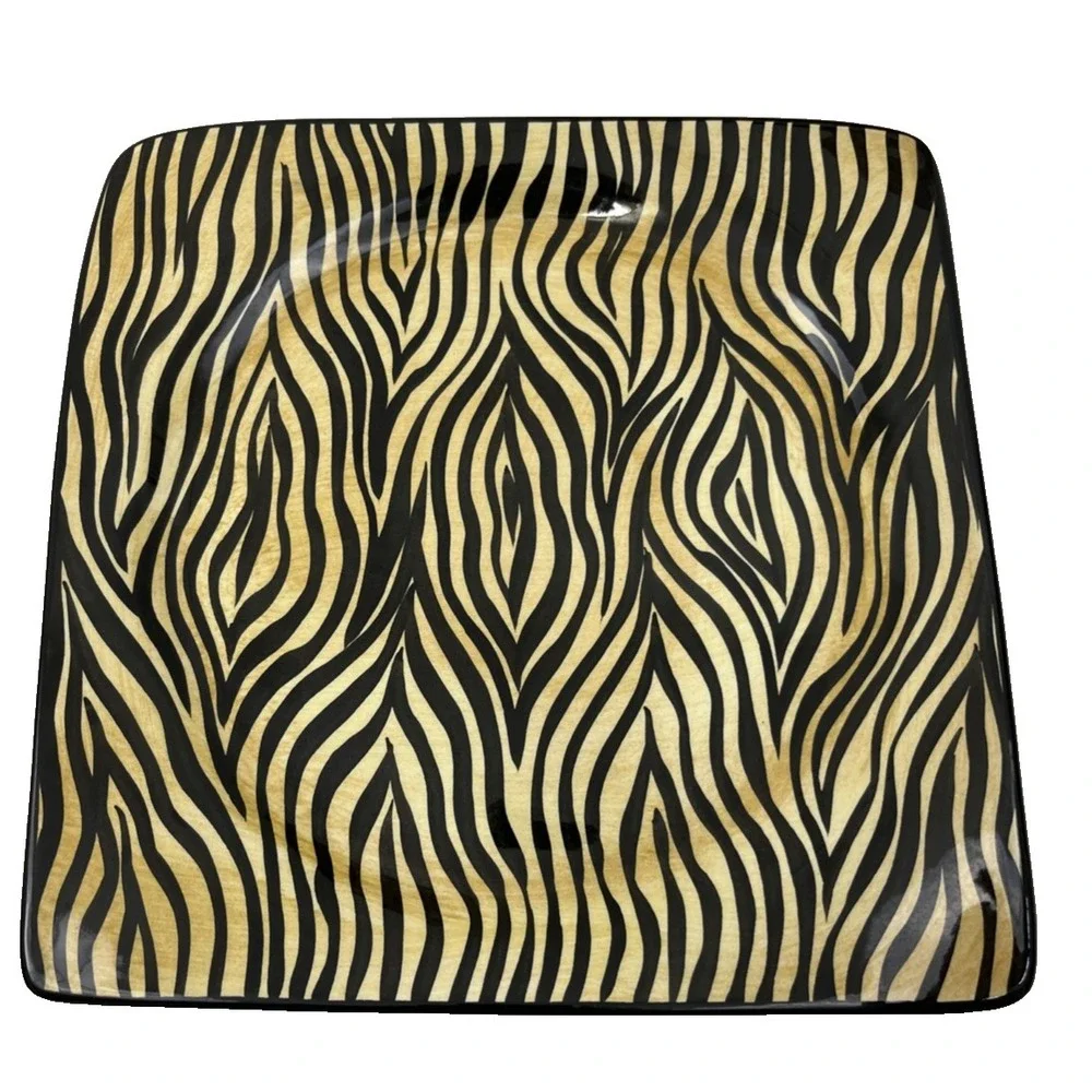 Laurie Gates Square Animal Print Plates 10.5
